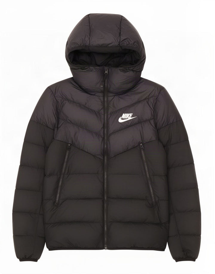 Nike Mens Hooded Padded Jacket UK 36 Small Black Polyester