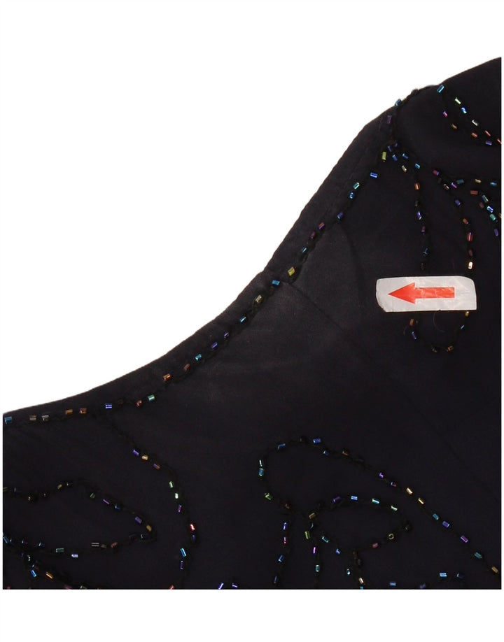 Marks & Spencer Womens Sleeveless A-Line Dress UK 16 Large Purple Polyester