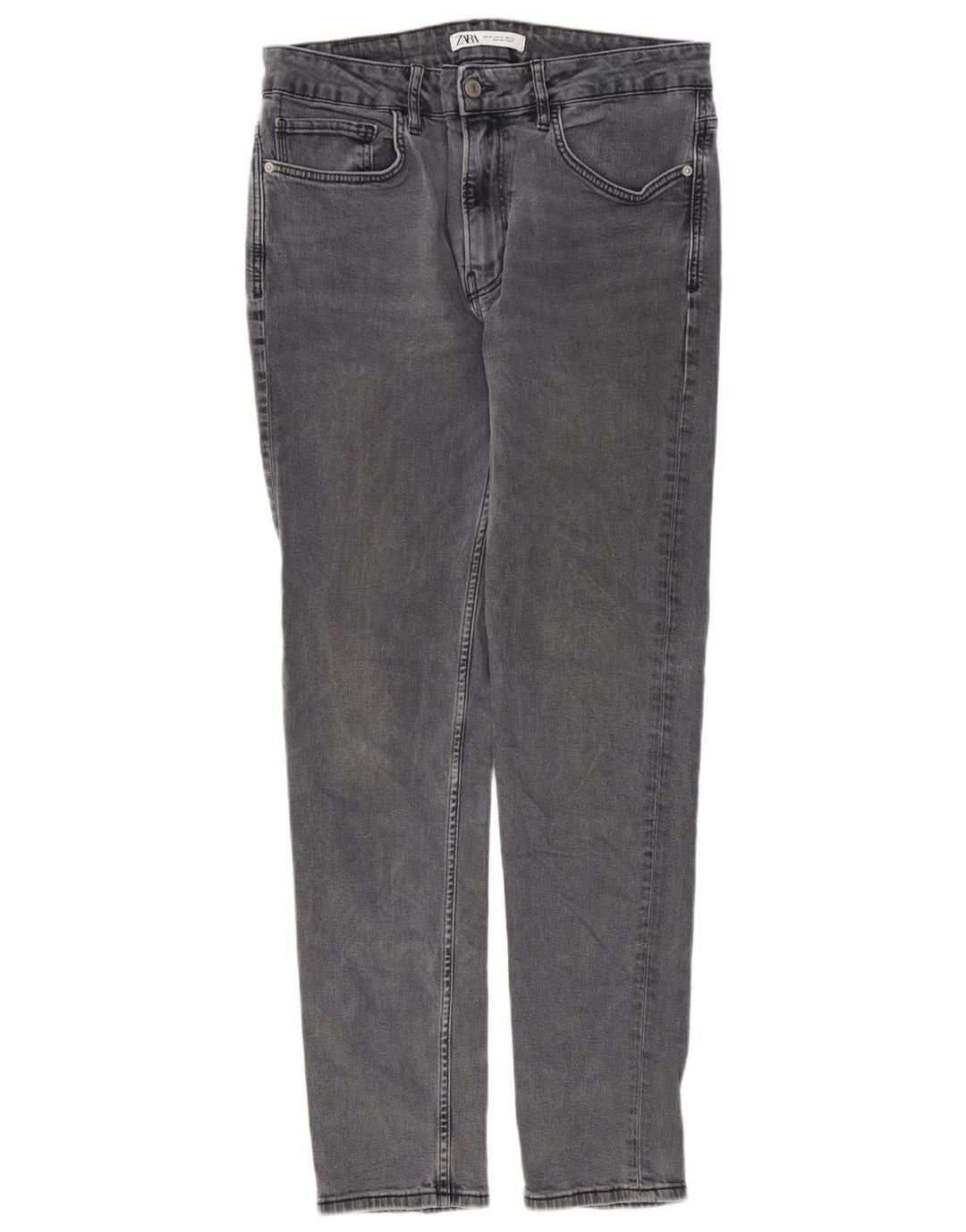 Zara Mens Slim Jeans EU 42 Large W32 L30 Grey Cotton