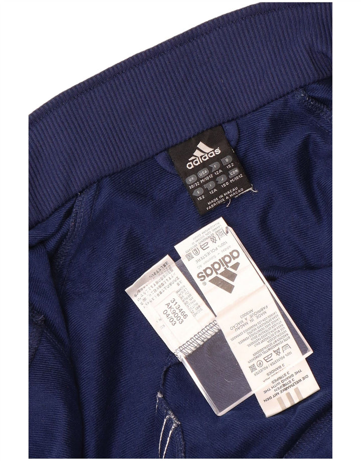 ADIDAS Girls Tracksuit Top Jacket 11-12 Years Navy Blue Polyester