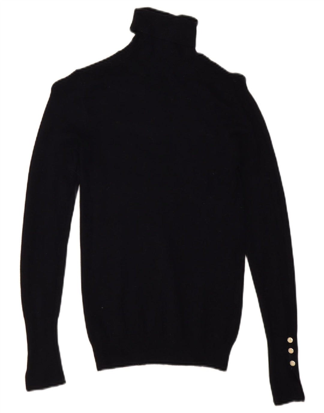 Zara Womens Roll Neck Jumper Sweater UK 8 Small Navy Blue Viscose