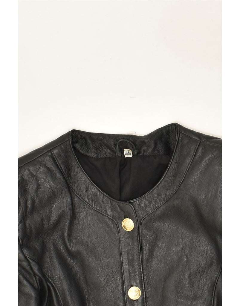 VINTAGE Womens Crop Leather Jacket IT 38 XS Black | Vintage Vintage | Thrift | Second-Hand Vintage | Used Clothing | Messina Hembry 