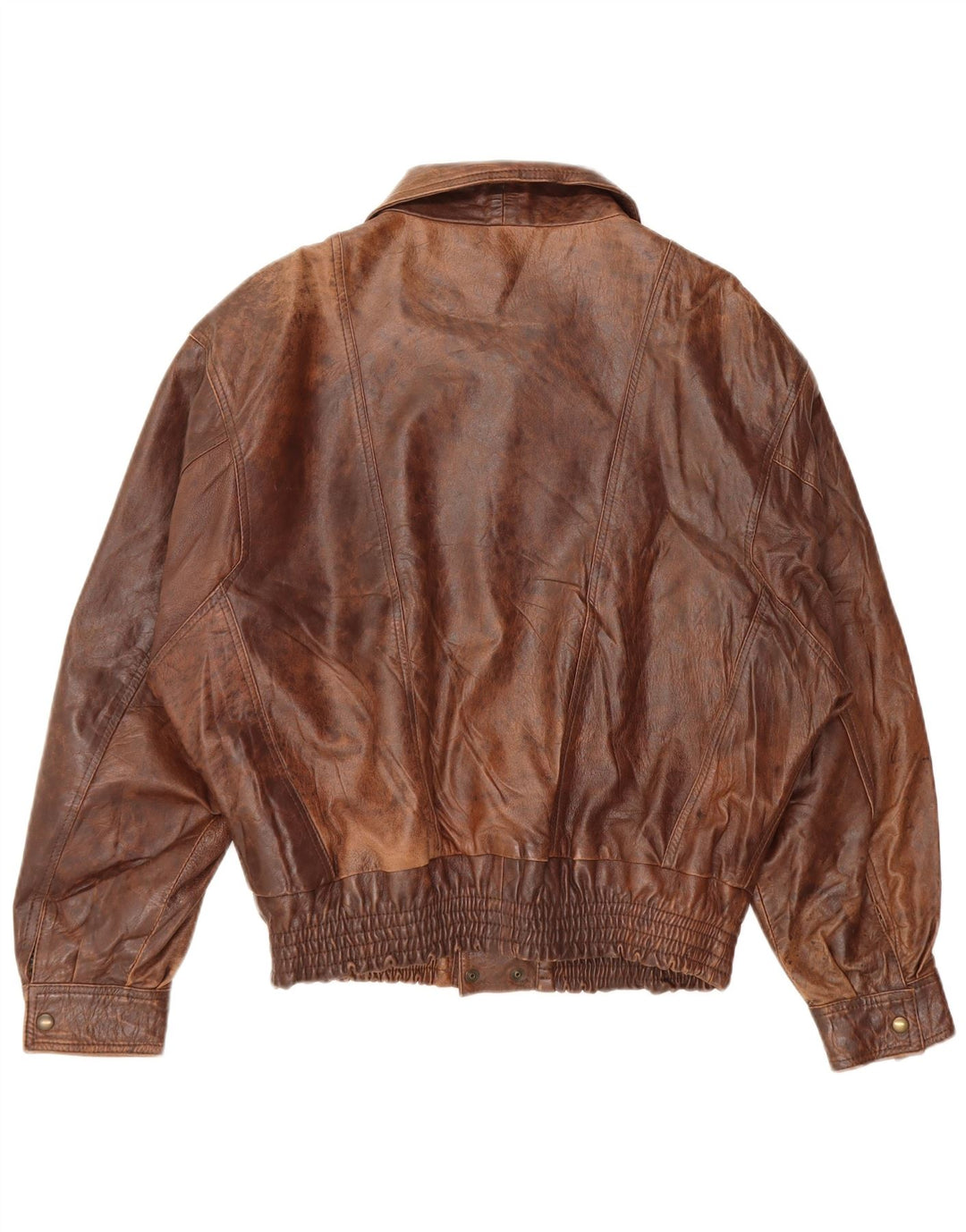 Alta Moda Mens Leather Biker Jacket IT 48 Medium Brown