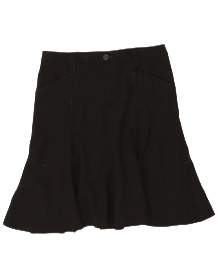 Zara Womens A-Line Skirt EU 42 Large W32  Black Rayon