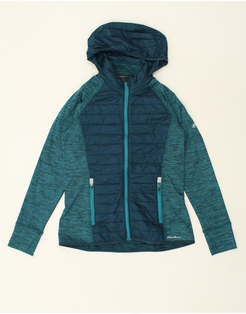 EDDIE BAUER Womens Hooded Tracksuit Top Jacket UK 12 Medium Turquoise | Vintage Eddie Bauer | Thrift | Second-Hand Eddie Bauer | Used Clothing | Messina Hembry 