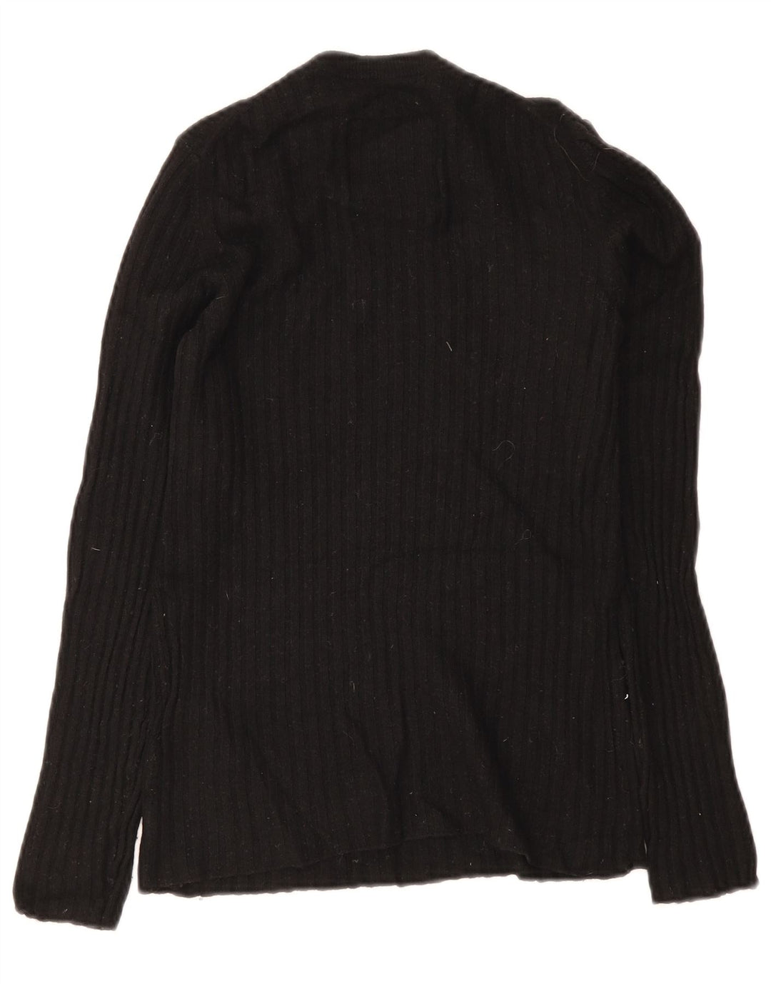 Superdry Womens Crew Neck Jumper Sweater UK 8 Small Black Wool