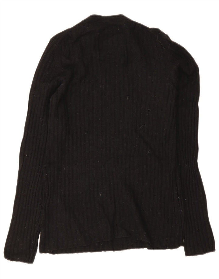 Superdry Womens Crew Neck Jumper Sweater UK 8 Small Black Wool