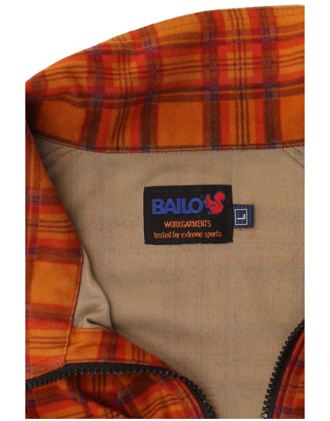 BAILO Mens Loose Fit Flannel Shirt Large Orange Check
