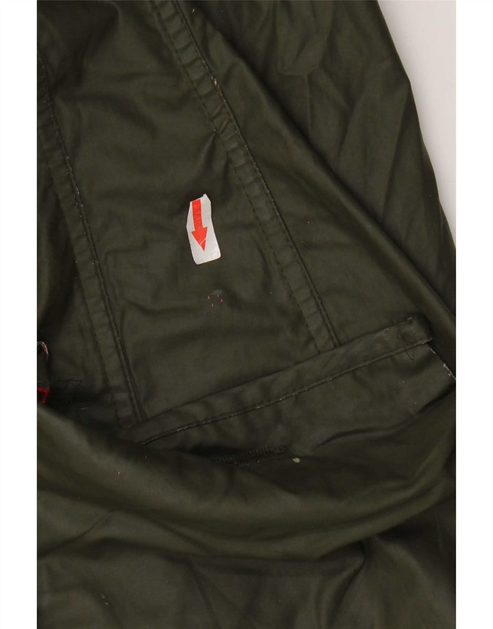 Barbour Womens Waxed Cotton Jacket UK 10 Small Khaki
