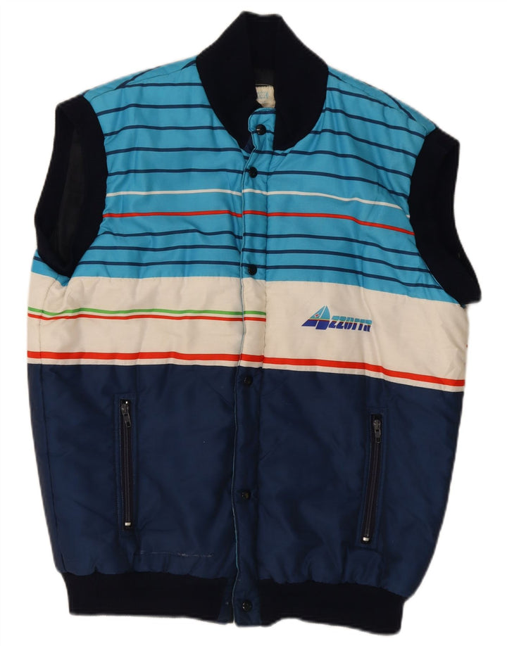 Azzurra Mens Padded Gilet UK 40 Large Navy Blue Colourblock Polyester