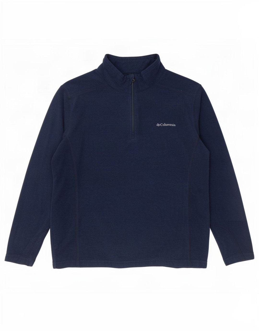 Columbia Mens Zip Neck Fleece Jumper Large Navy Blue Polyester
