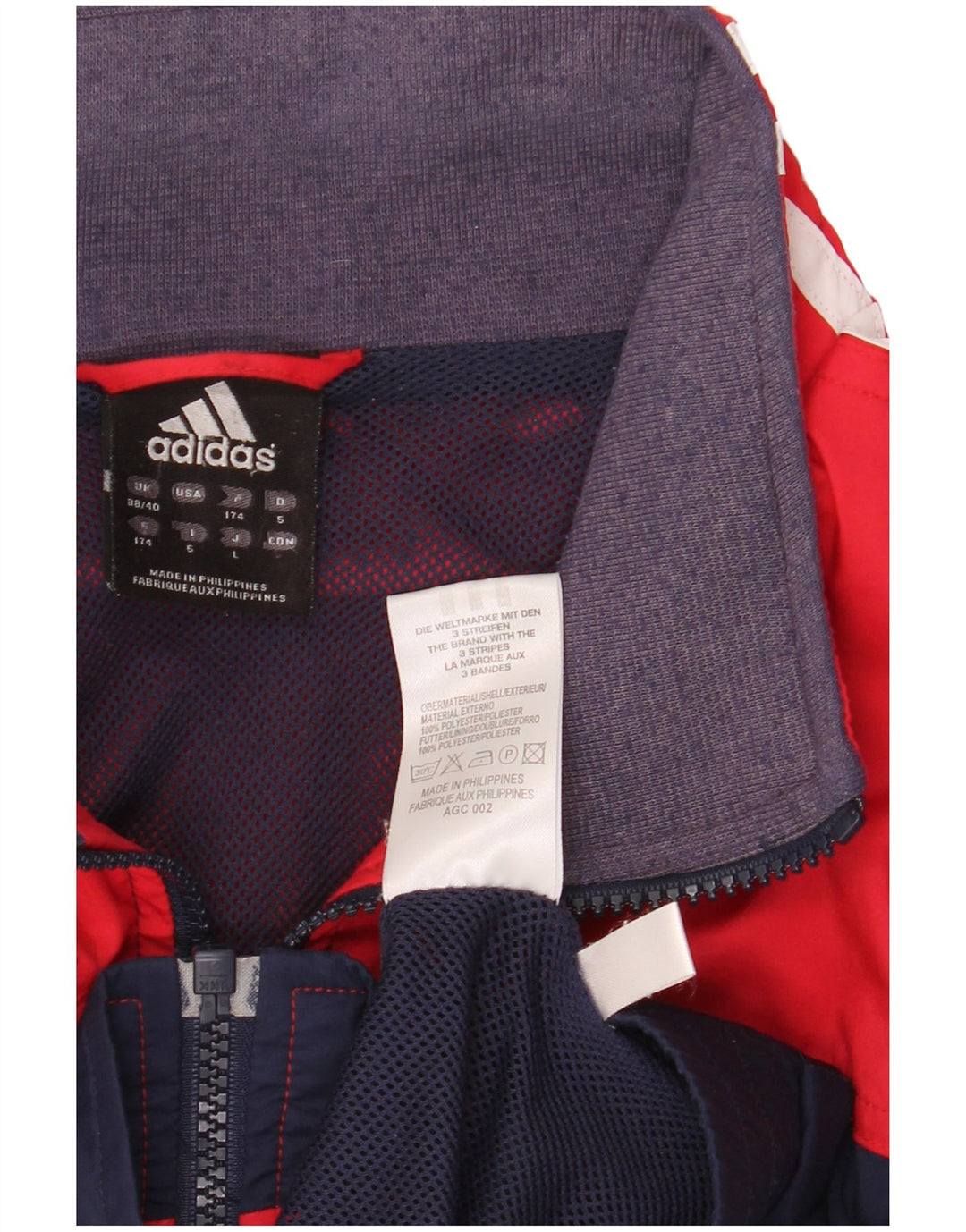 Adidas Mens Tracksuit Top Jacket UK 38/40 Medium Navy Blue Colourblock