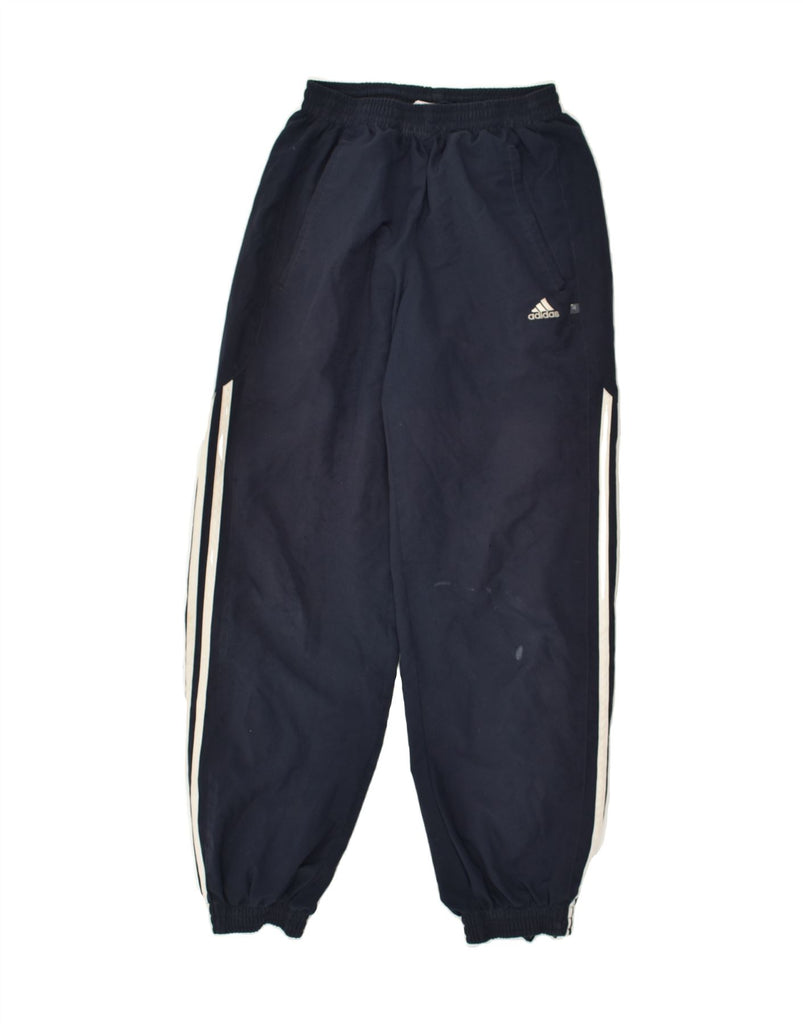 ADIDAS Mens Tracksuit Trousers Joggers UK 28 Small Navy Blue Polyester | Vintage Adidas | Thrift | Second-Hand Adidas | Used Clothing | Messina Hembry 