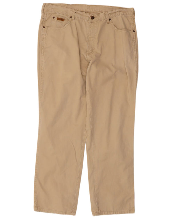 Wrangler Mens Straight Casual Trousers W30 L30 Beige Cotton