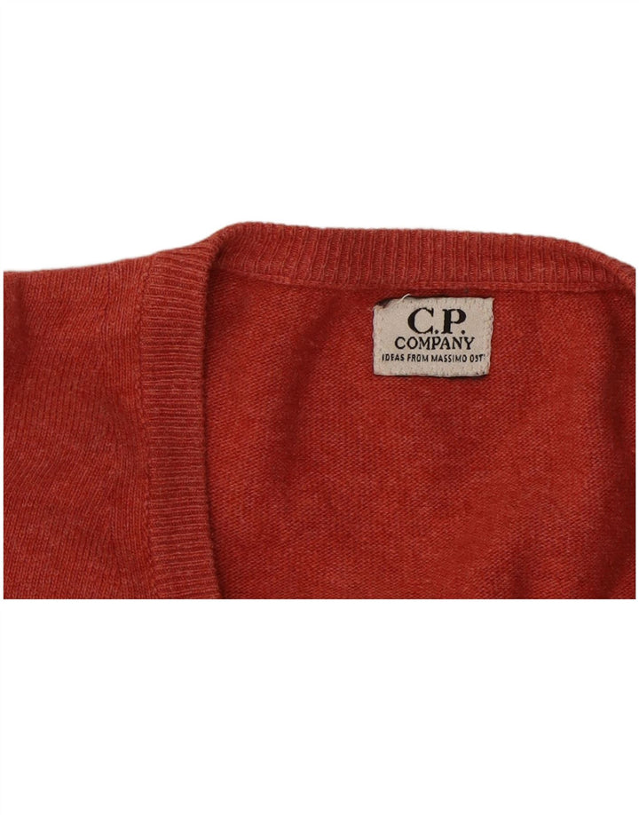 C.P. COMPANY Mens V-Neck Jumper Sweater 2XL Red Cotton
