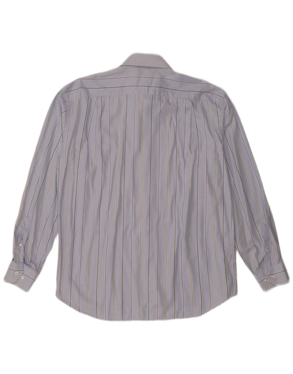 Roccobarocco Mens Shirt Size 42 16 1/2 Large Blue Striped