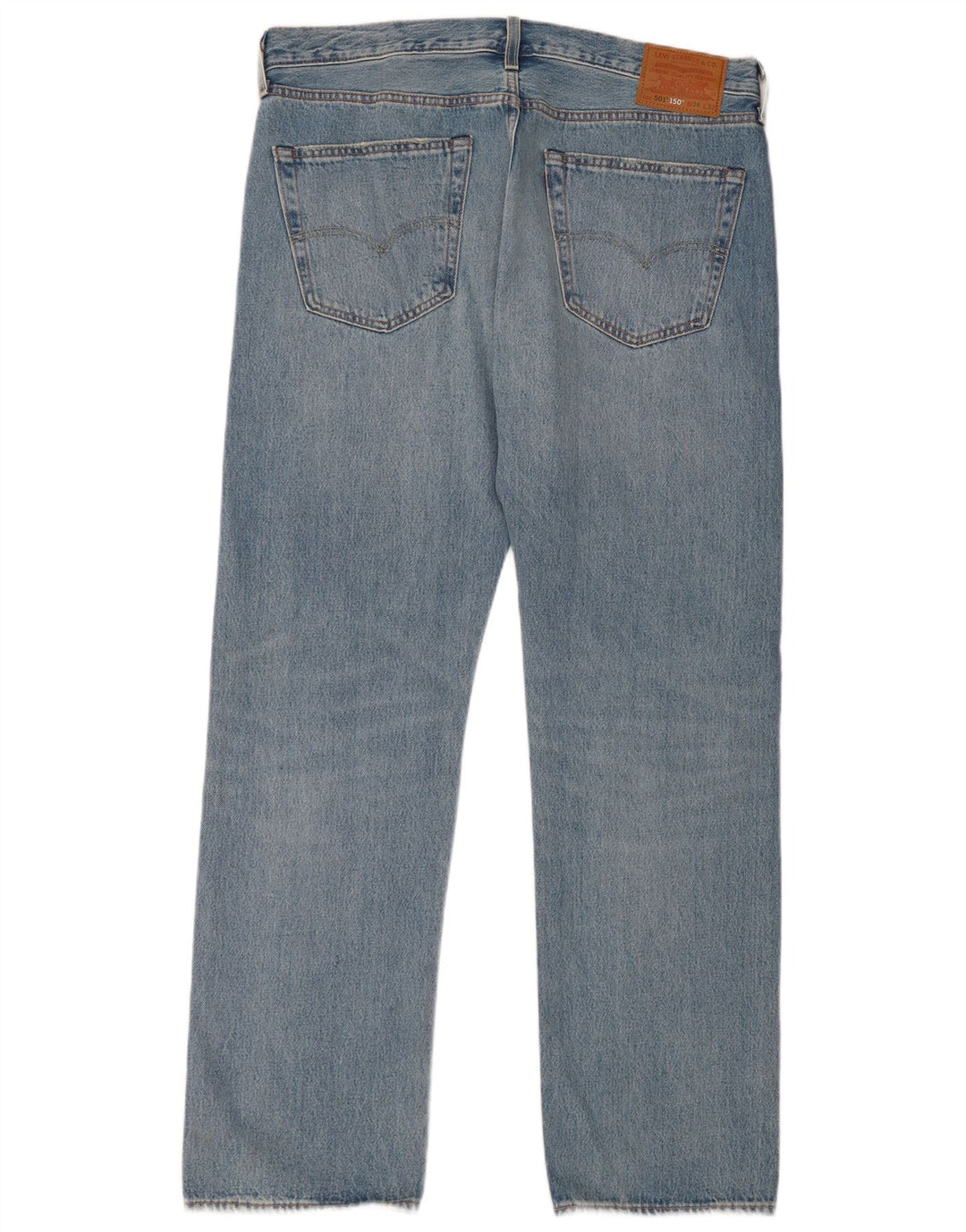 Levi's Mens 501 Straight Jeans W36 L32 Blue Patchwork Cotton