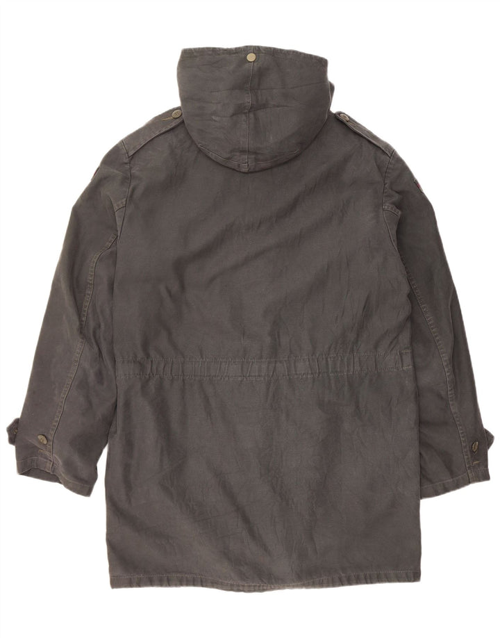 Vintage Mens Hooded Parka Jacket UK 38 Medium Grey