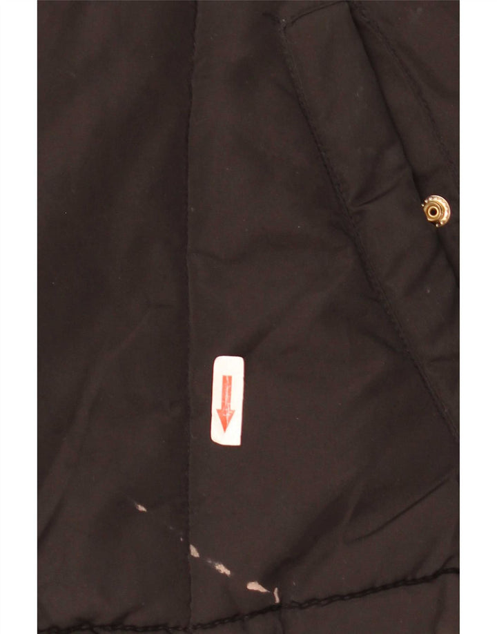 Topshop Womens Hooded Oversized Padded Jacket UK 8 Small Black Polyester