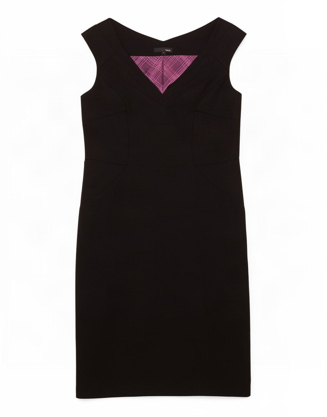 Next Womens Sleeveless Sheath Dress UK 10 Small Black Polyester
