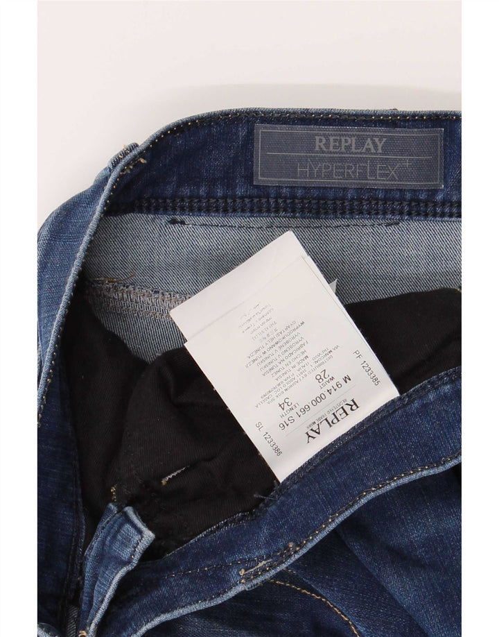 Replay Mens Slim Jeans W28 L30 Blue Cotton