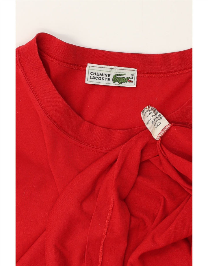 LACOSTE Mens T-Shirt Top Size 7 2XL Red Cotton