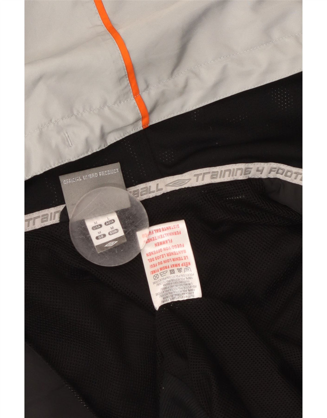 UMBRO Womens Graphic Tracksuit Top Jacket UK 14 Medium Black Colourblock