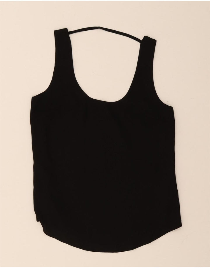 Oasis Womens Sleeveless Blouse Top UK 8 Small Black Polyester