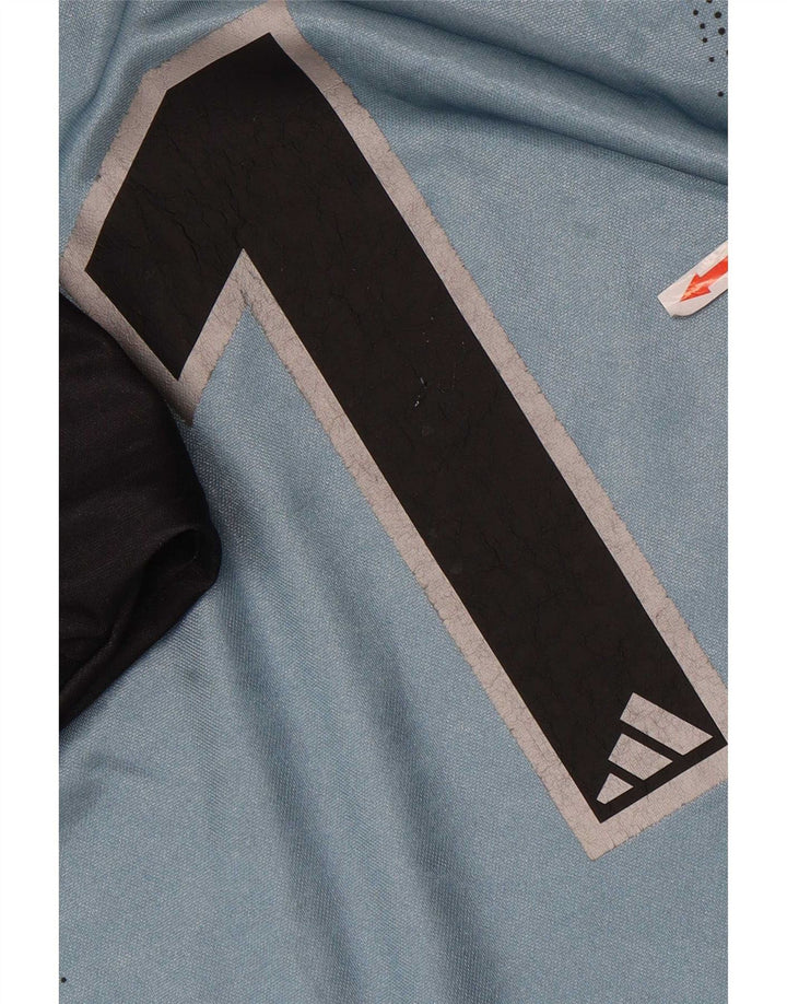 Adidas Mens Graphic Top Long Sleeve Large Blue Colourblock Polyester