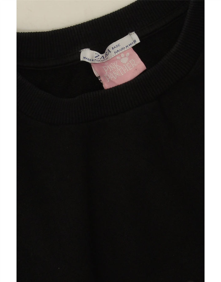 Zara Womens Pink Panther Oversized Sweatshirt Jumper UK 14 Medium Black