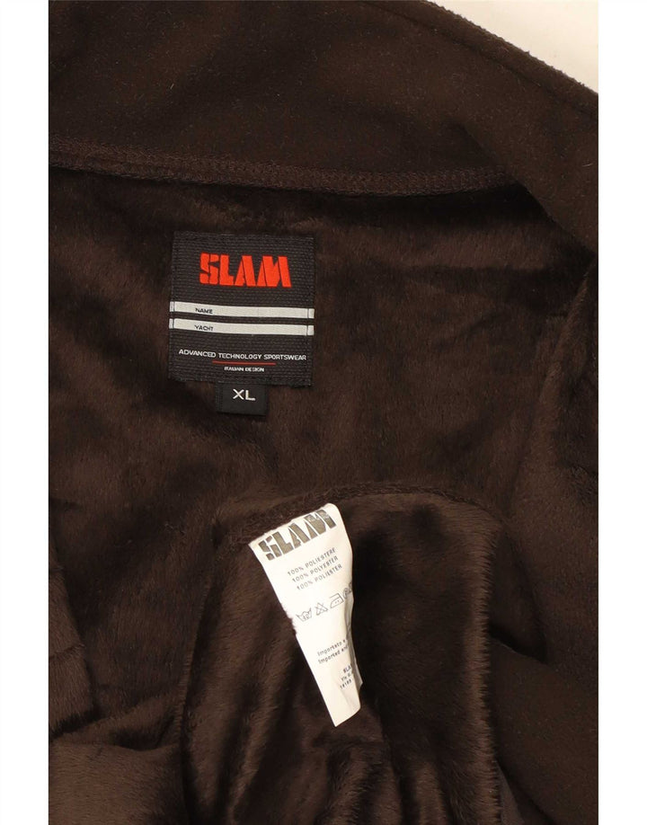 Slam Mens Fleece Jacket UK 42 XL Brown Polyester