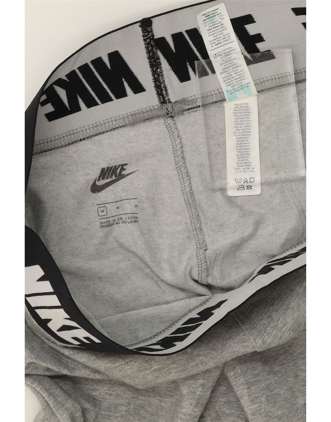 NIKE Womens Graphic Leggings UK 12 Medium  Grey Cotton Vintage Nike and Second-Hand Nike from Messina Hembry 