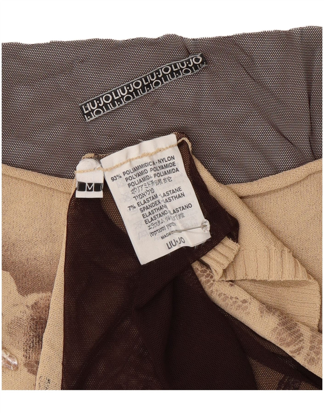 Liu Jo Womens See Through Blouse Top UK 12 Medium Beige Colourblock