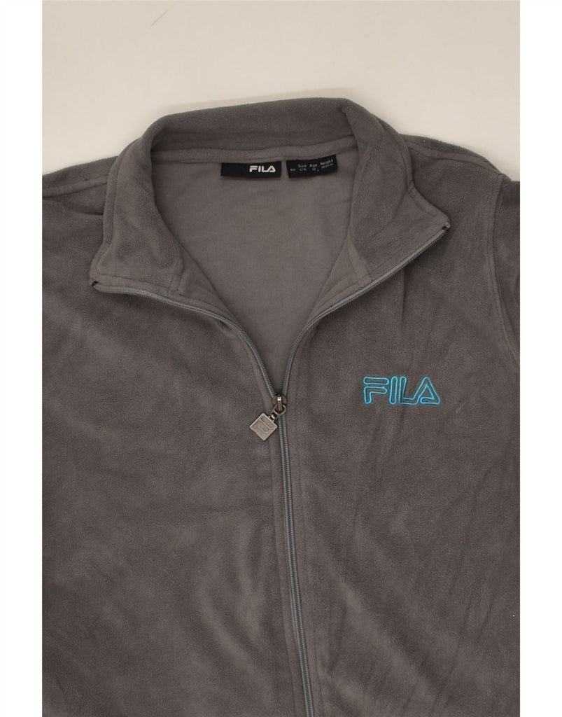 FILA Boys Fleece Jacket 12-13 Years Grey Polyester | Vintage Fila | Thrift | Second-Hand Fila | Used Clothing | Messina Hembry 