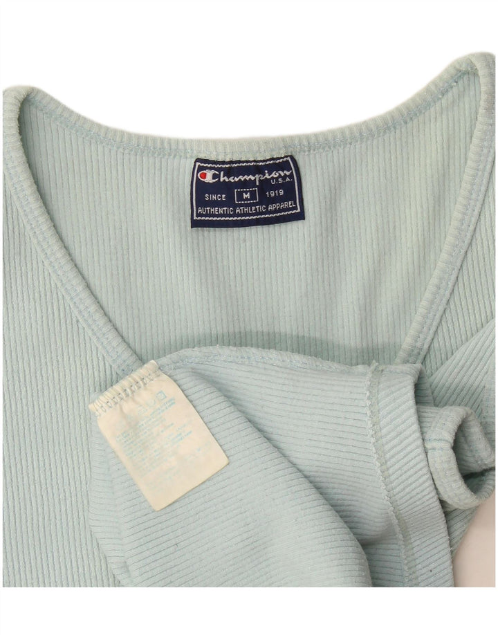 Champion Womens Crop Vest Top UK 12 Medium Blue