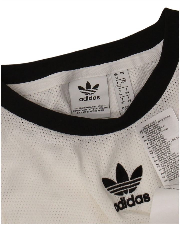ADIDAS Womens Crop Vest Top UK 16 Large White Polyester