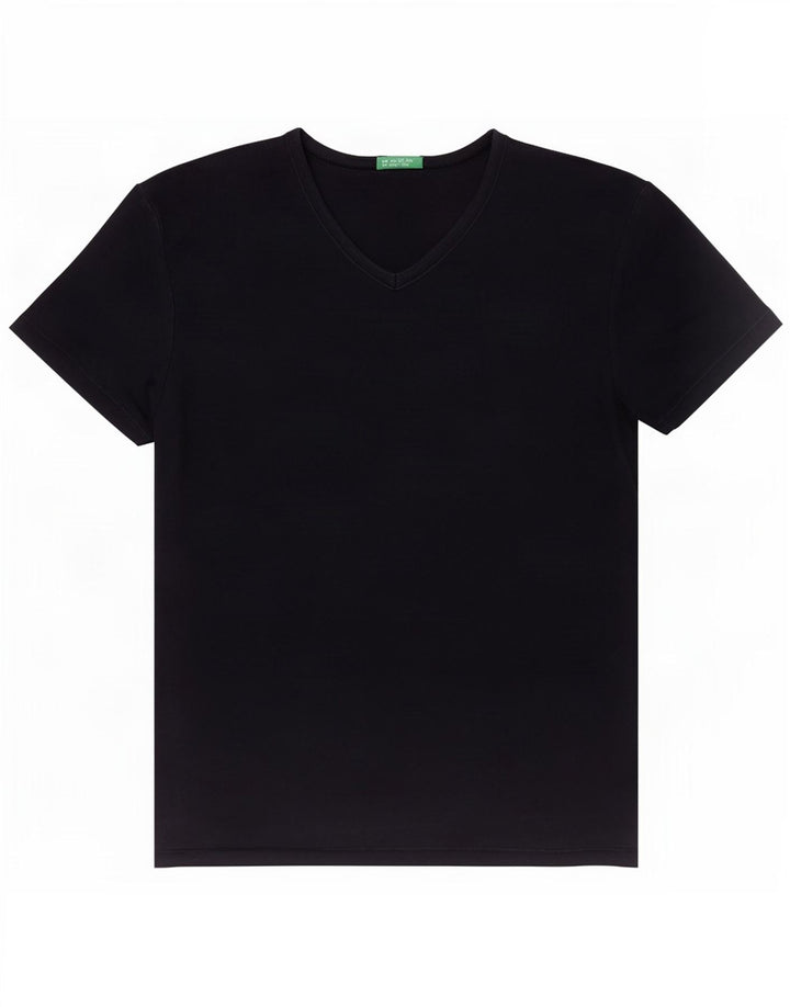 Benetton Womens T-Shirt Top UK 12 Medium Navy Blue