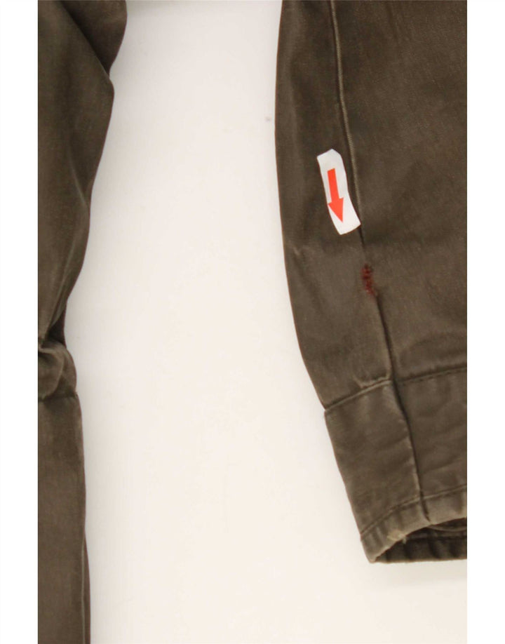 Superdry Mens Hooded Parka Jacket UK 40 Large Khaki Polyester