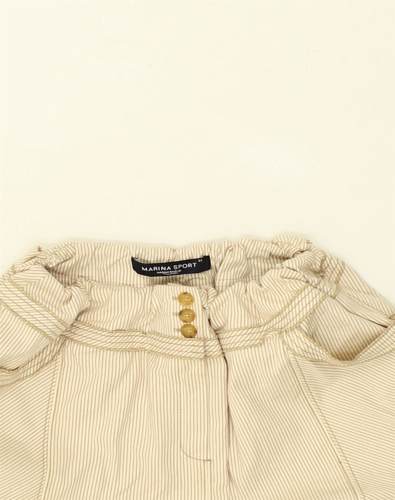 MARINA RINALDI Womens A-Line Skirt Size 23 Medium W36 Beige Pinstripe | Vintage Marina Rinaldi | Thrift | Second-Hand Marina Rinaldi | Used Clothing | Messina Hembry 