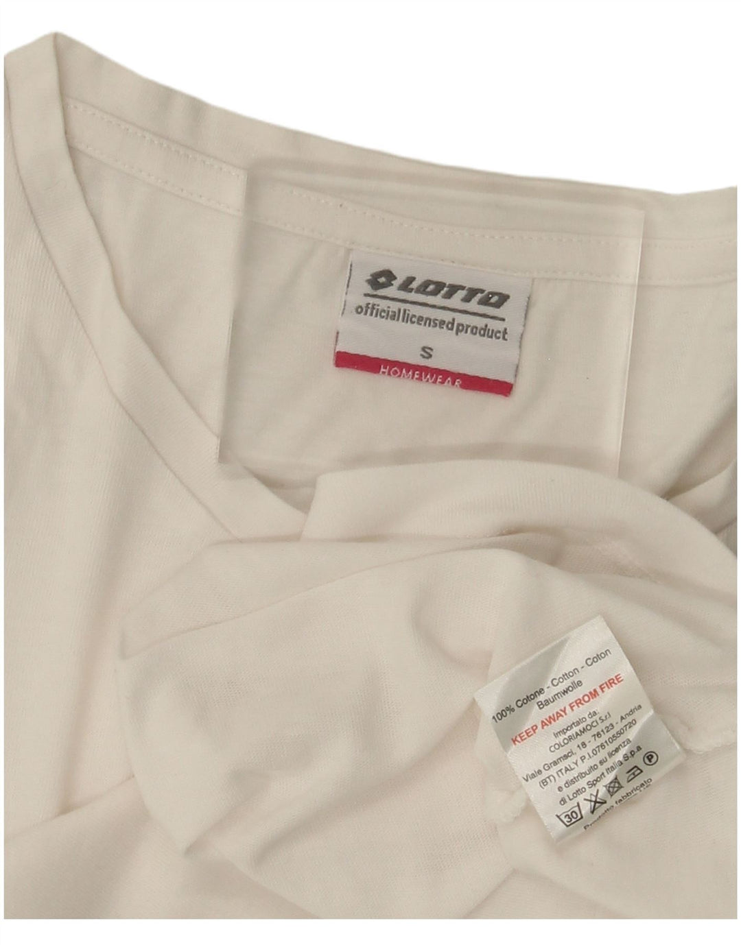 LOTTO Womens T-Shirt Top UK 10 Small White Cotton