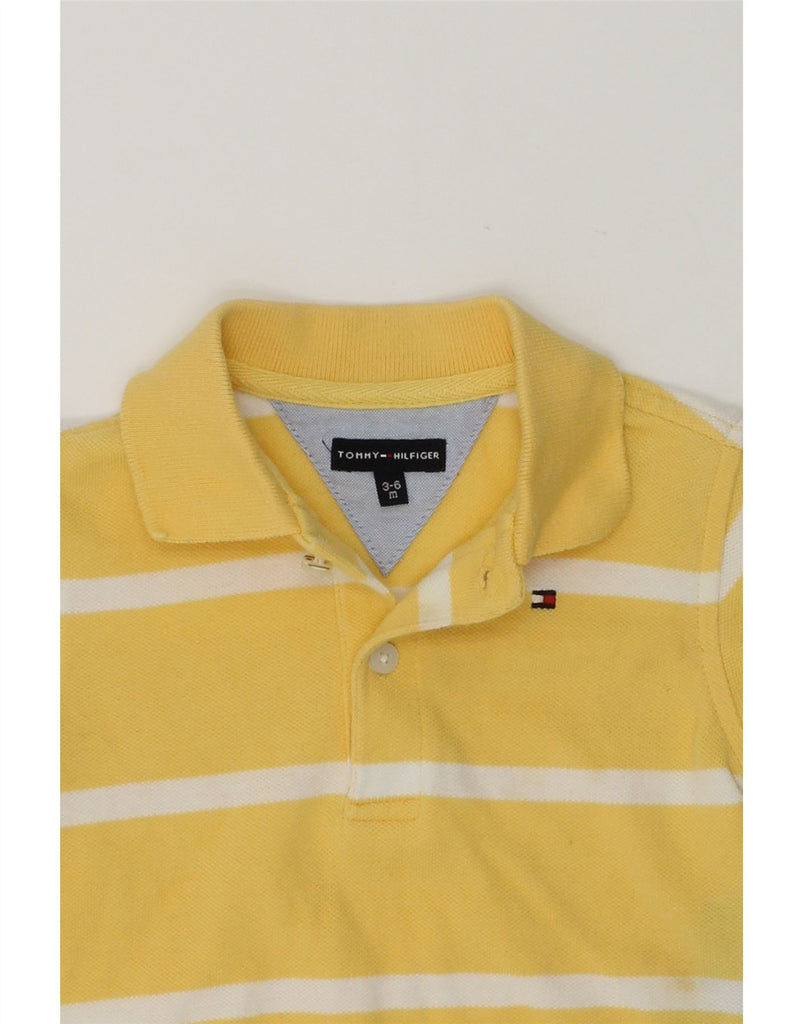 TOMMY HILFIGER Baby Boys Polo Shirt 3-6 Months Yellow Striped Cotton | Vintage Tommy Hilfiger | Thrift | Second-Hand Tommy Hilfiger | Used Clothing | Messina Hembry 