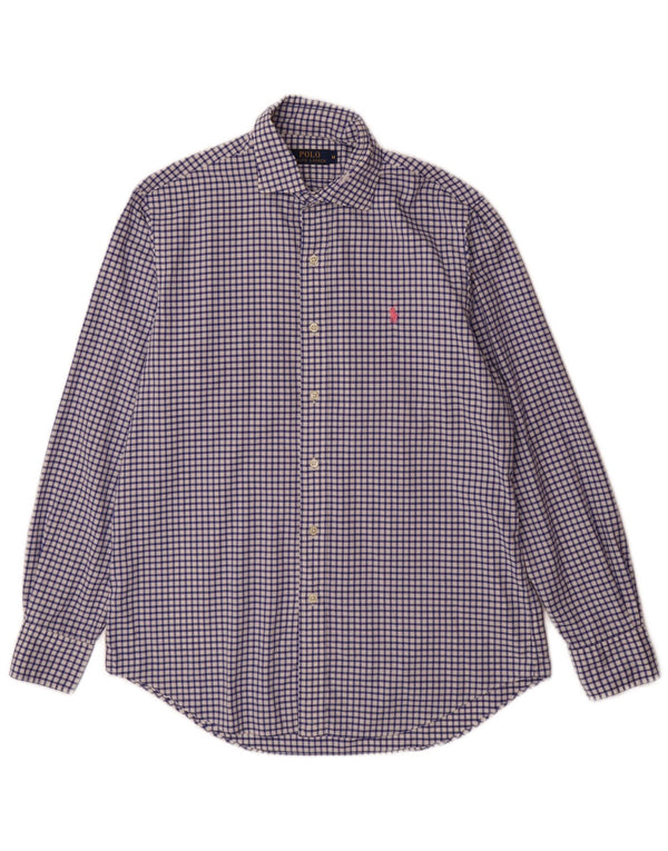 Polo Ralph Lauren Mens Shirt Medium Blue Gingham Cotton