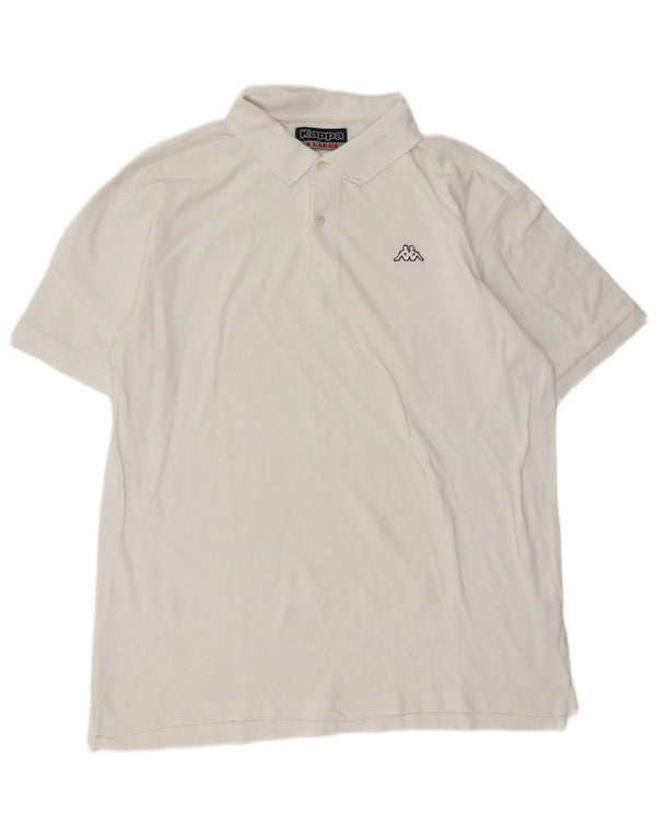 Kappa Mens Polo Shirt XL White Cotton
