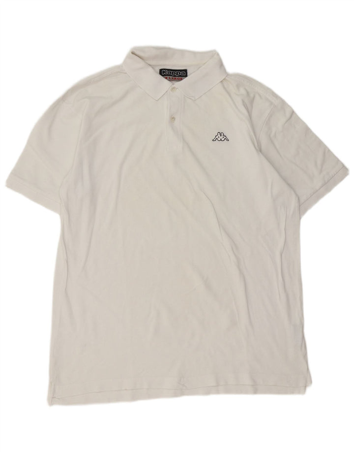 Kappa Mens Polo Shirt XL White Cotton