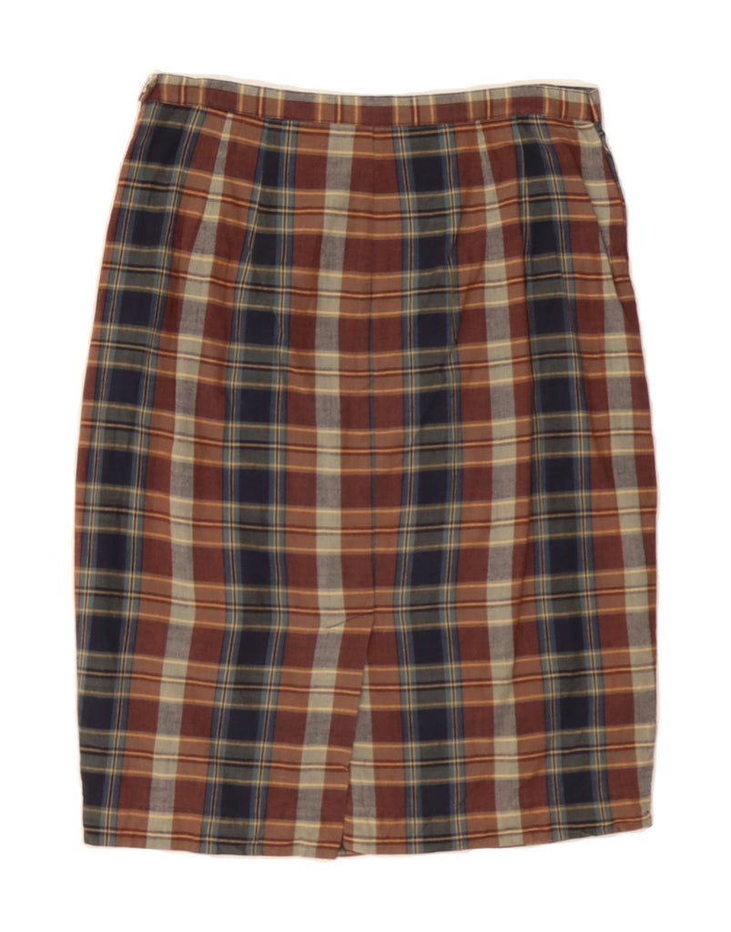 POLO RALPH LAUREN Womens Pencil Skirt US 8 Medium W28  Brown Plaid Cotton Vintage Polo Ralph Lauren and Second-Hand Polo Ralph Lauren from Messina Hembry 