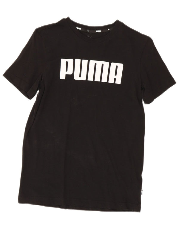 Puma Boys Graphic T-Shirt Top 13-14 Years Black Cotton