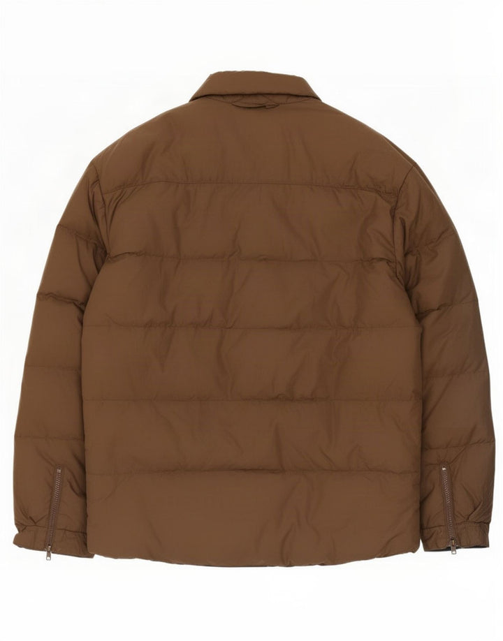 Armani Mens Padded Jacket UK 44 2XL Brown Polyamide