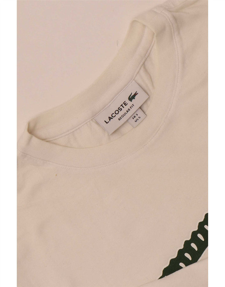 Lacoste Mens Regular Fit Graphic T-Shirt Top Size 3 Small White