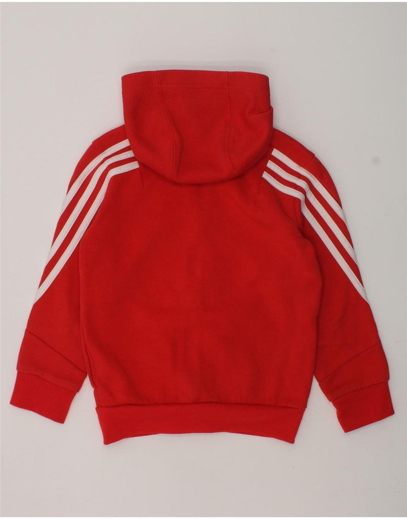 ADIDAS Boys Zip Hoodie Sweater 4-5 Years Red Cotton | Vintage Adidas | Thrift | Second-Hand Adidas | Used Clothing | Messina Hembry 