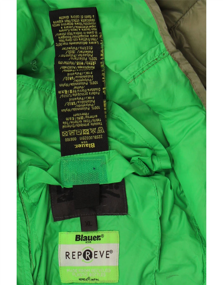 Blauer Mens Padded Jacket UK 42 XL Khaki Polyamide